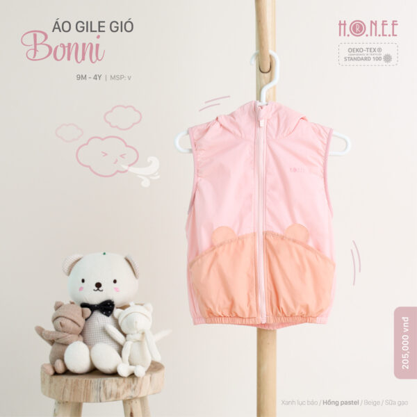Pink windbreaker jacket for kid, baby clothing